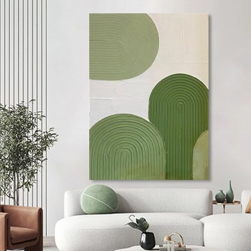 Texturizado Painting - Moda moderna verde de Palette Knife arte de la pared textura minimalista